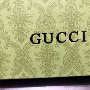Gucci Light Green Patterned Gift Box with Black Logo